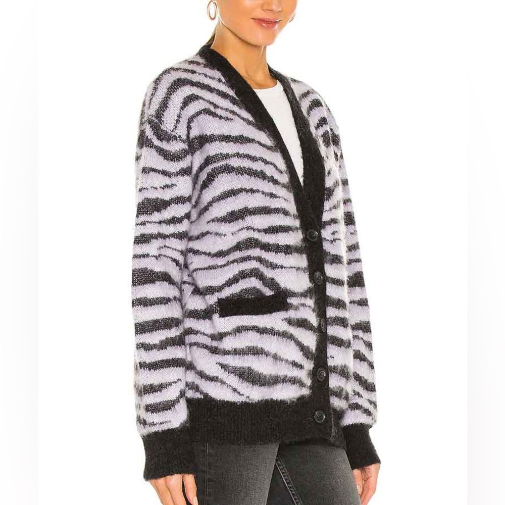 RE/DONE 90s Oversized Cardigan in Tiger Intarsia